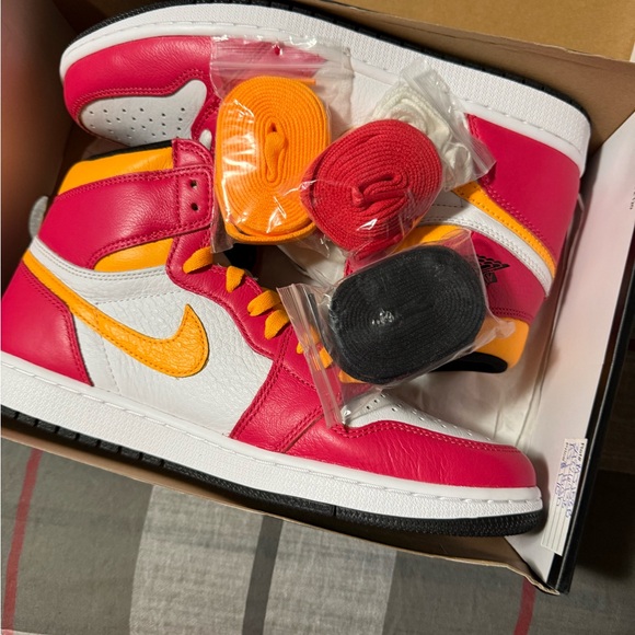 Nike Air Jordan 1 Retro High OG Red and Yellow Sneakers (NEW)